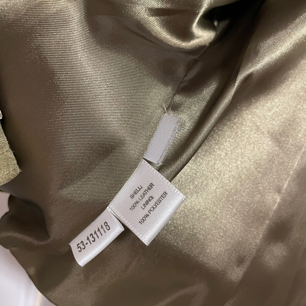 Ann Taylor Green Leather Blazer Jacket sz 8 - Picture 5 of 6